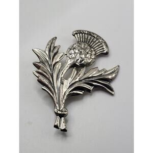 Vintage Danecraft Sterling Silver Thistle Floral Brooch Pin